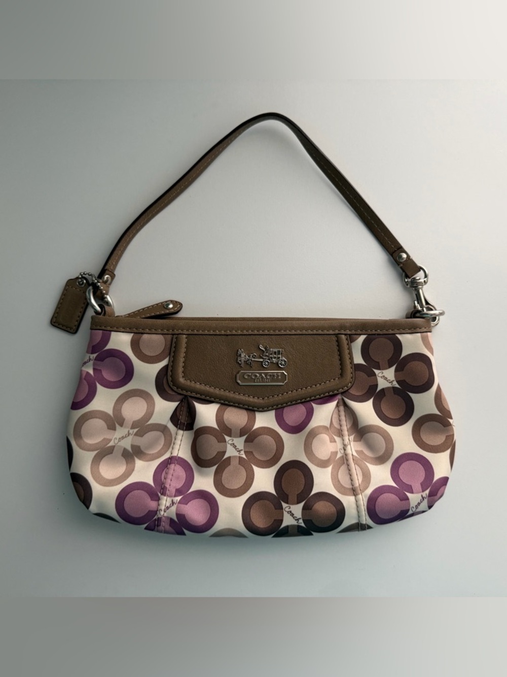 Coach Madison Op Art Signature Satin Wristlet